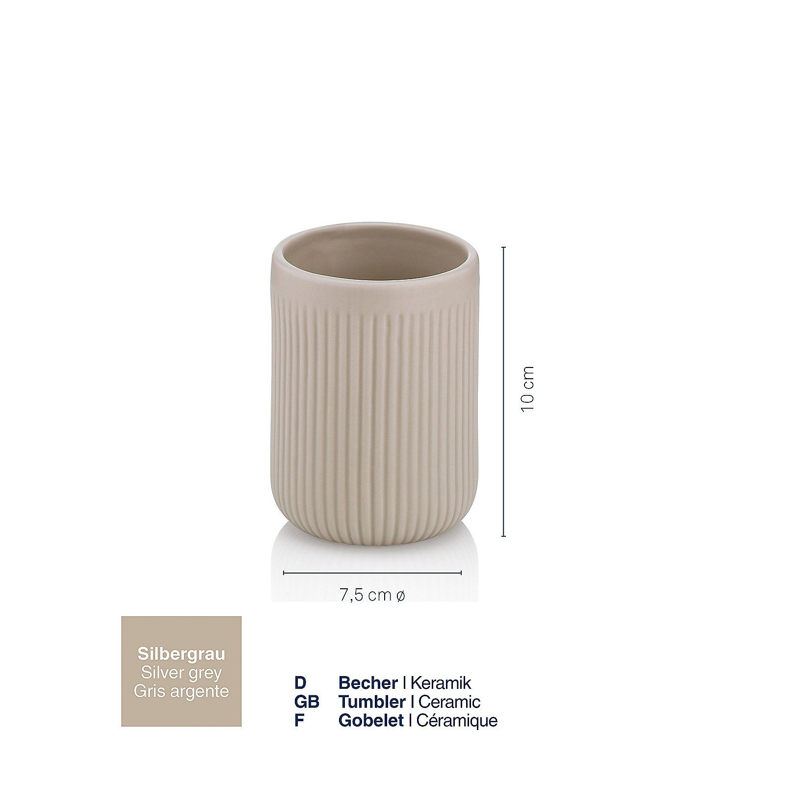 kela Zahnputzbecher Adele, moderne Riffelstruktur