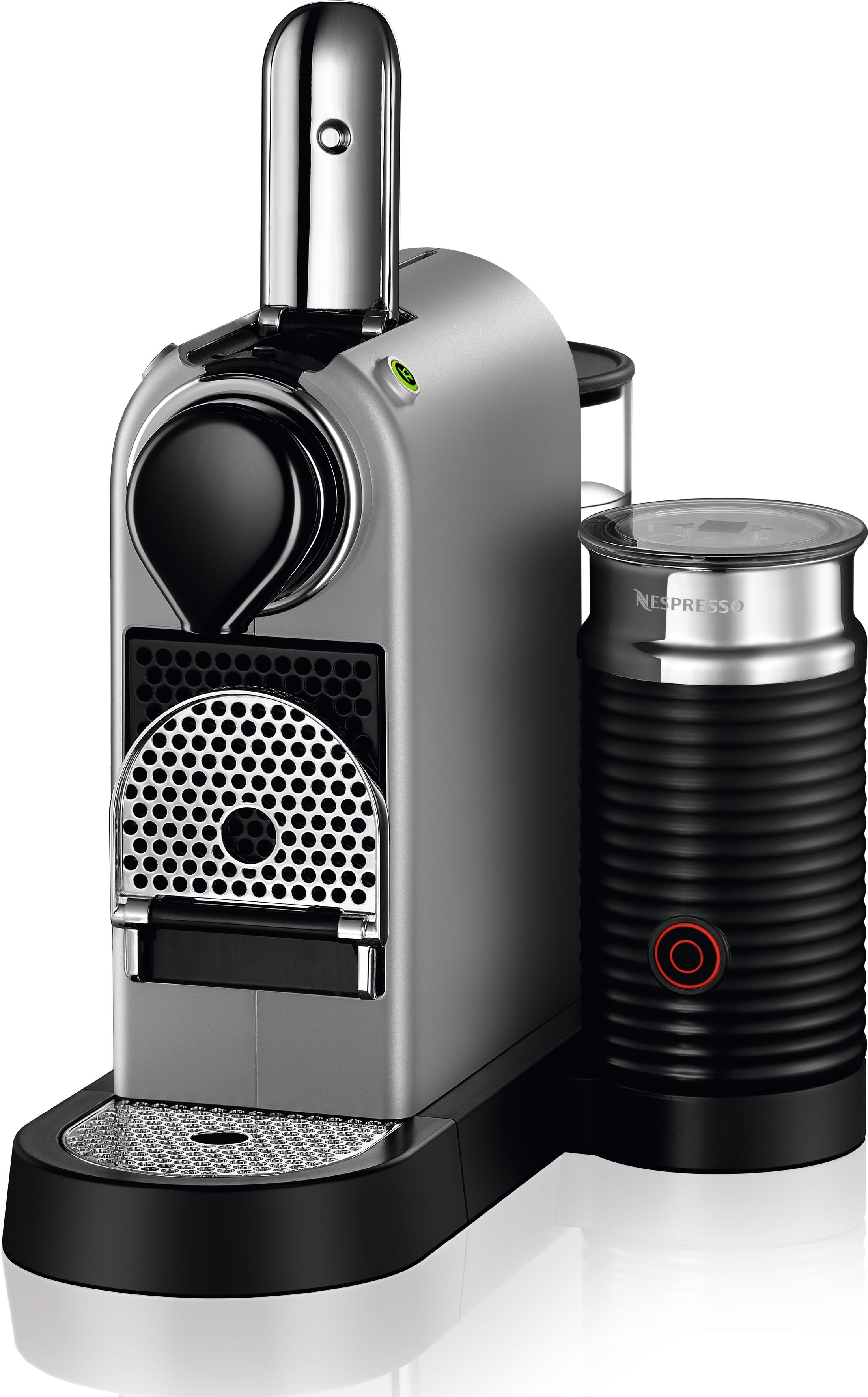 NESPRESSO Kapselmaschine XN761B CitiZ & Milk von Krups, inkl. Aeroccino Milchaufschäumer, Willkommenspaket mit 7 Kapseln