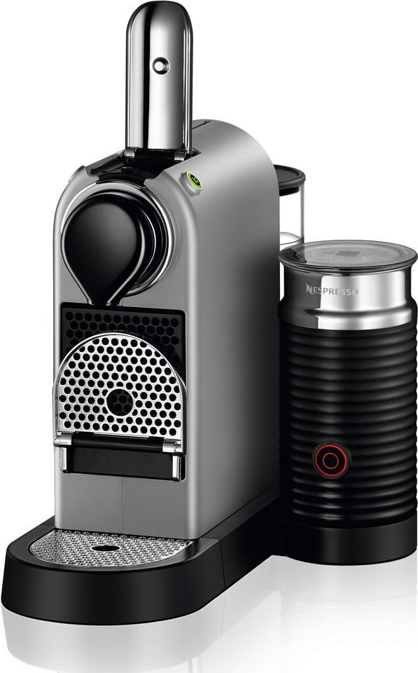 Nespresso Kapselmaschine XN761B CitiZ & Milk von Krups, inkl. Aeroccino  Milchaufschäumer, Willkommenspaket mit 14 Kapseln