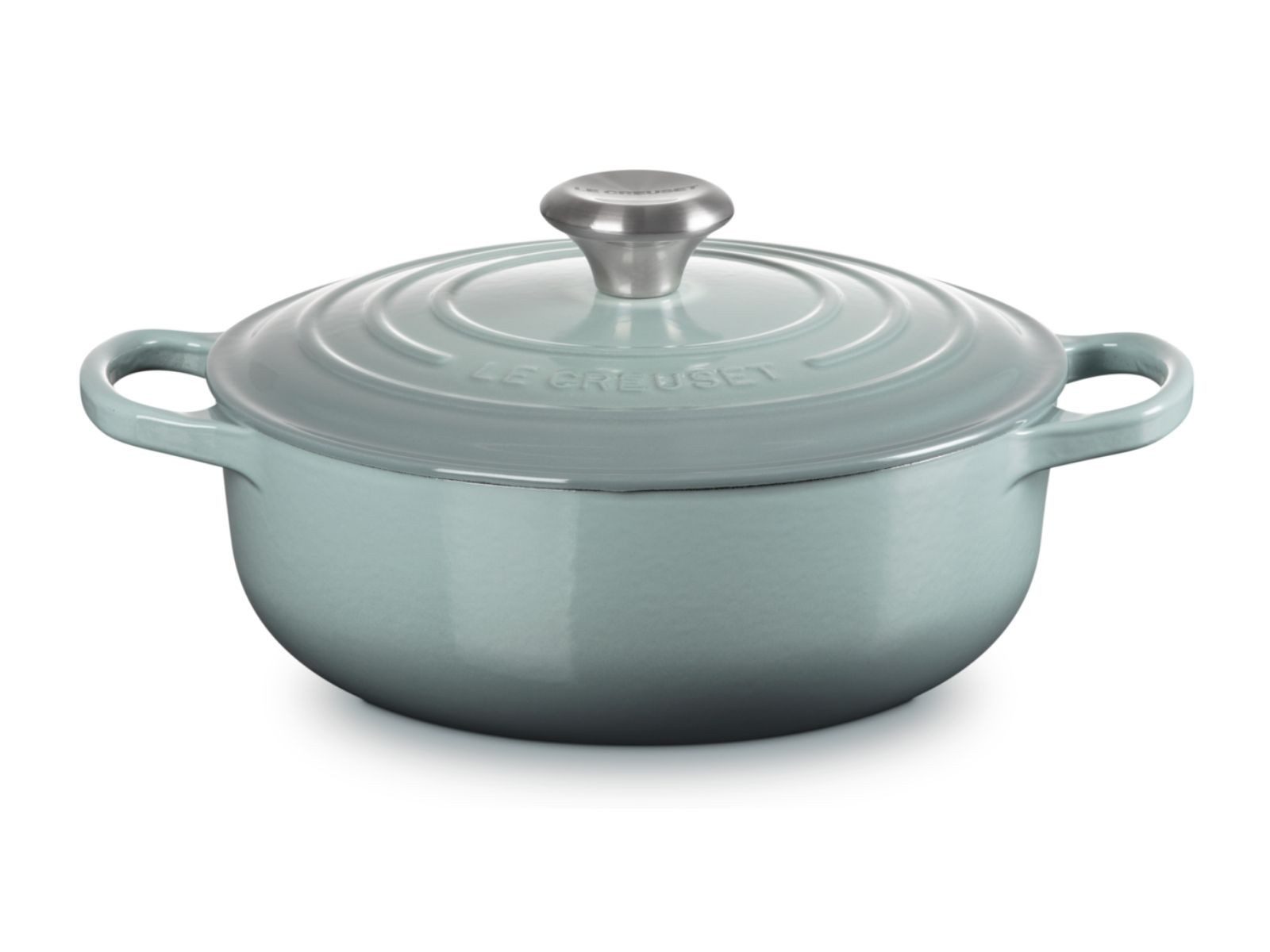 LE CREUSET Bräter Sauteuse Signature rund sea salt 24cm, Emailliertes Gusseisen