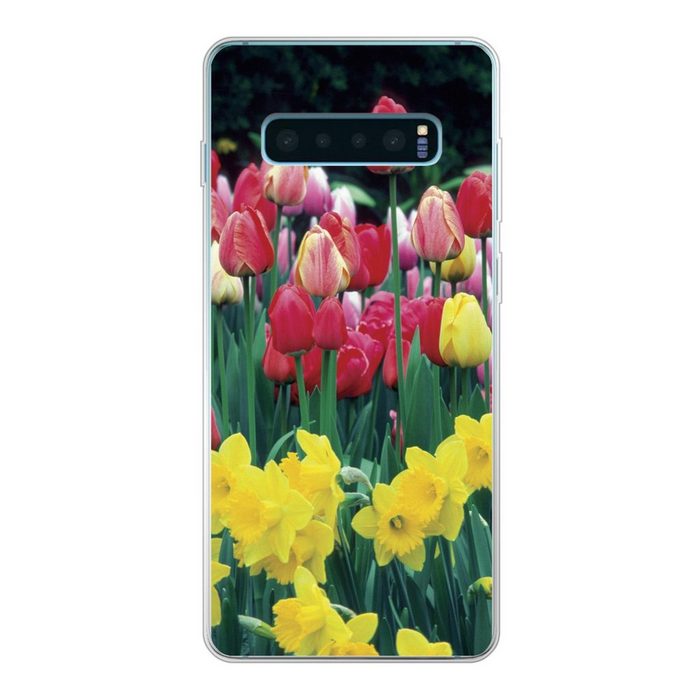 MuchoWow Handyhülle Frühling - Tulpen - Narzissen Phone Case Handyhülle Samsung Galaxy S10 Lite Silikon Schutzhülle