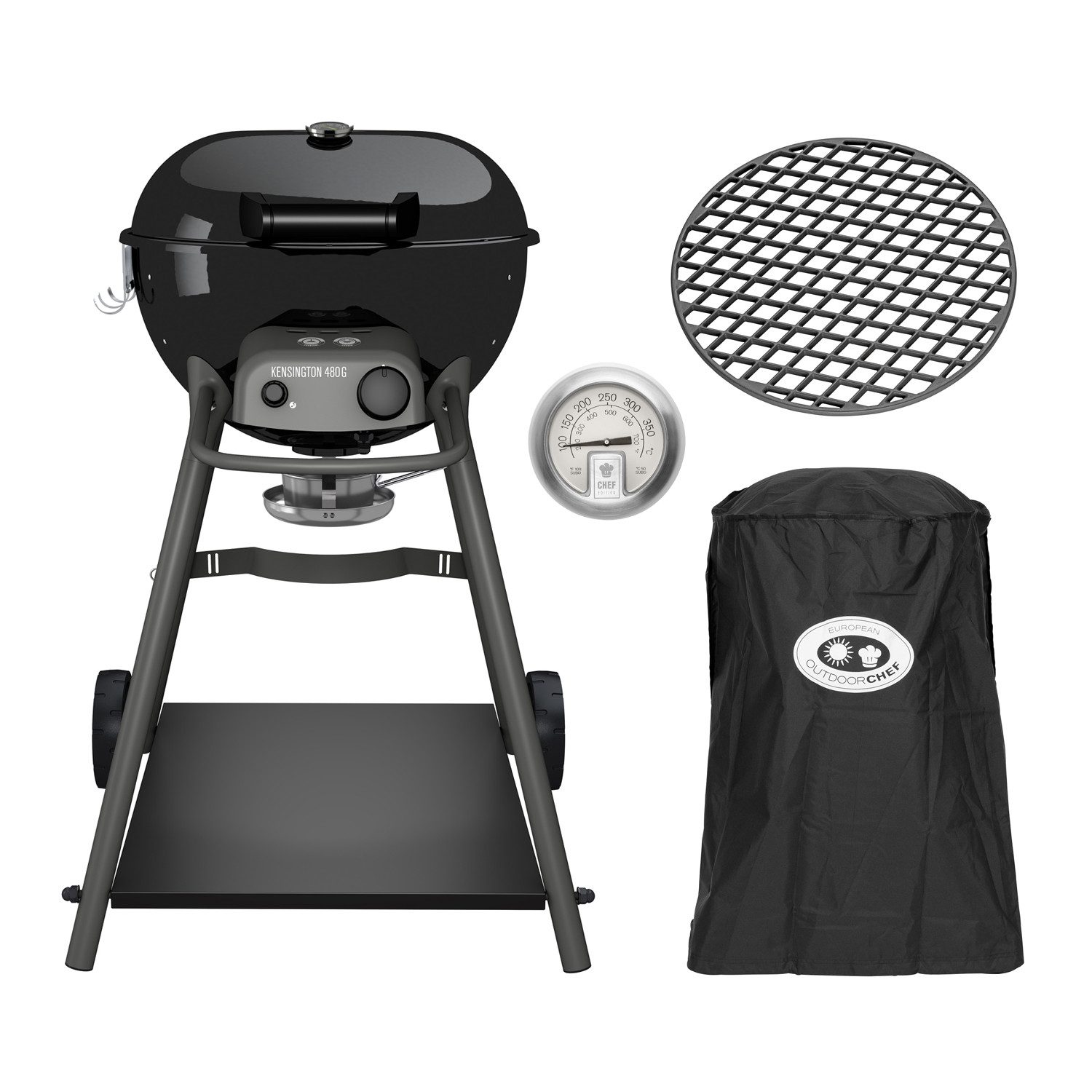 OUTDOORCHEF Gasgrill Outdoorchef Kensington 480 G Schwarz Chef Edition