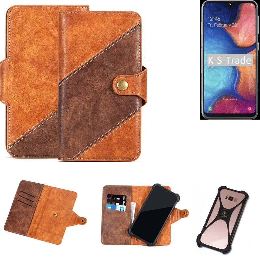 K-S-Trade Handyhülle für Samsung Galaxy A20e, Handyhülle Schutzhülle Bookstyle Case Wallet-Case Cover