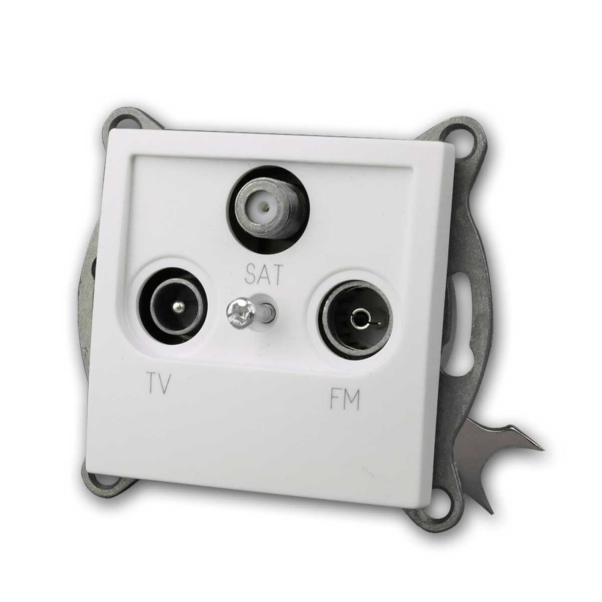 McPower Antennensteckdose FLAIR Antennendose weiß TV/Radio/SAT, ohne Rahmen
