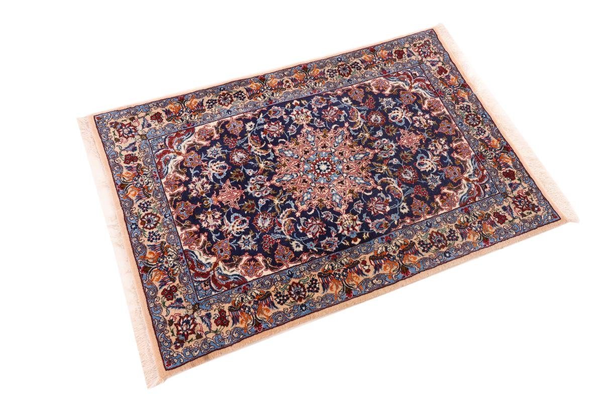 Seidenteppich Höhe: rechteckig, mm Seidenkette 8 Isfahan Handgeknüpfter Trading, 70x100 Nain Orientteppich,