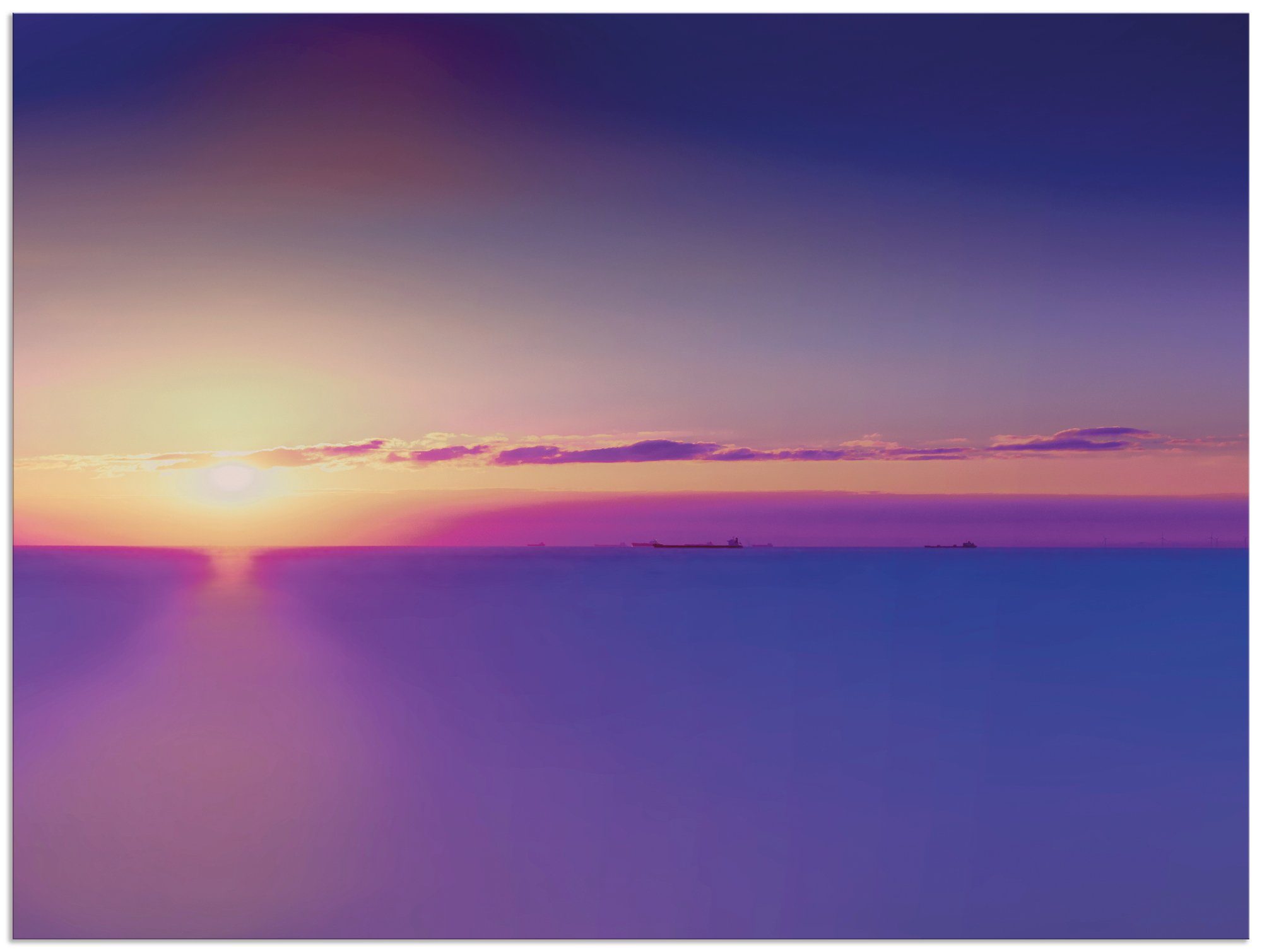 Artland Wandbild Sonnenuntergang Atlantischer Ozean, Gewässer (1 St), als Alubild, Leinwandbild, Wandaufkleber oder Poster in versch. Größen