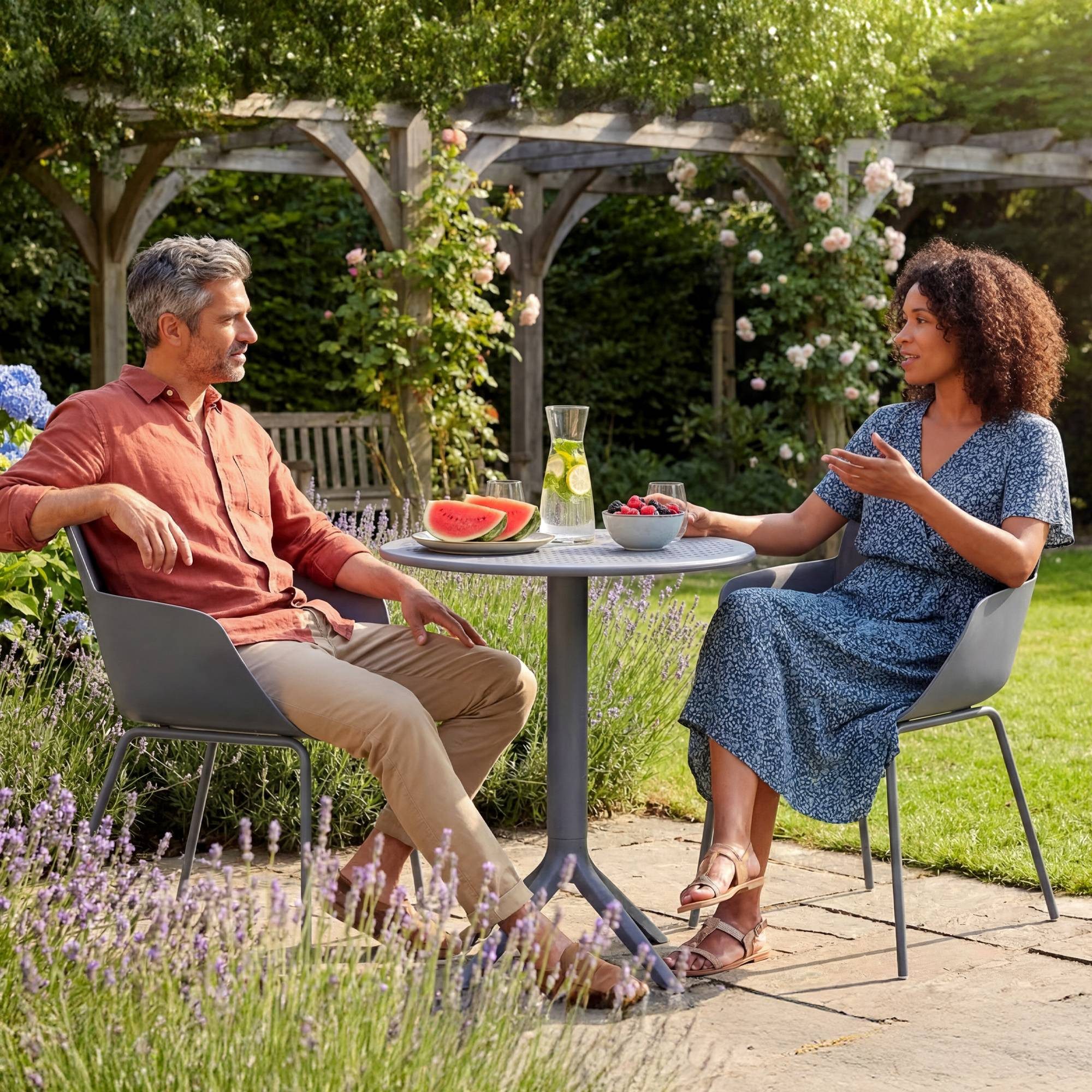 CLP Garten-Essgruppe Siora, (Set), Garten-Set, Tisch 60 cm, 2 Stühle