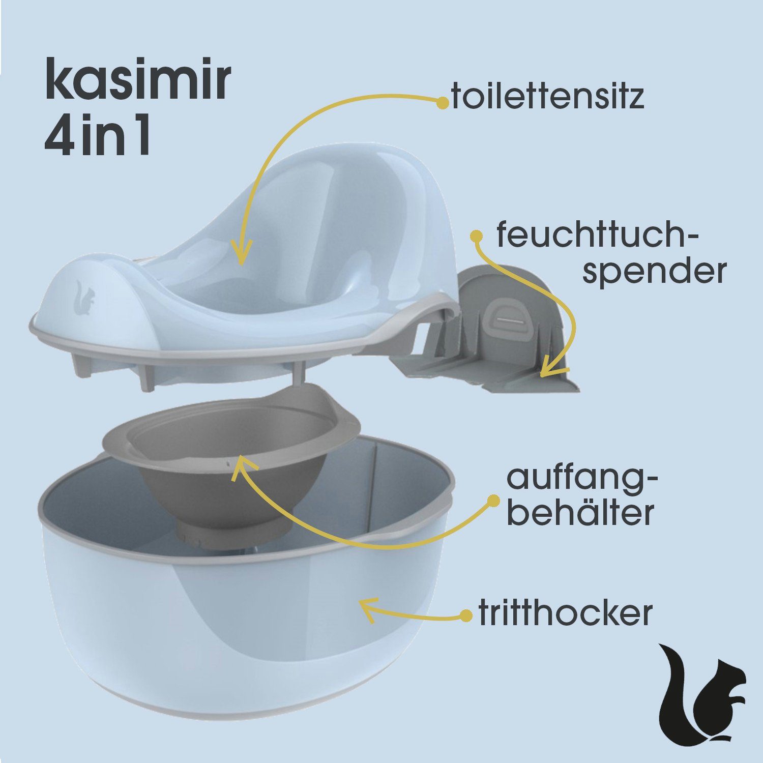 keeeper Toilettentrainer schützt - blue, weltweit babytopf Europe, cloudy Wald Made - deluxe in FSC® kasimir 4in1