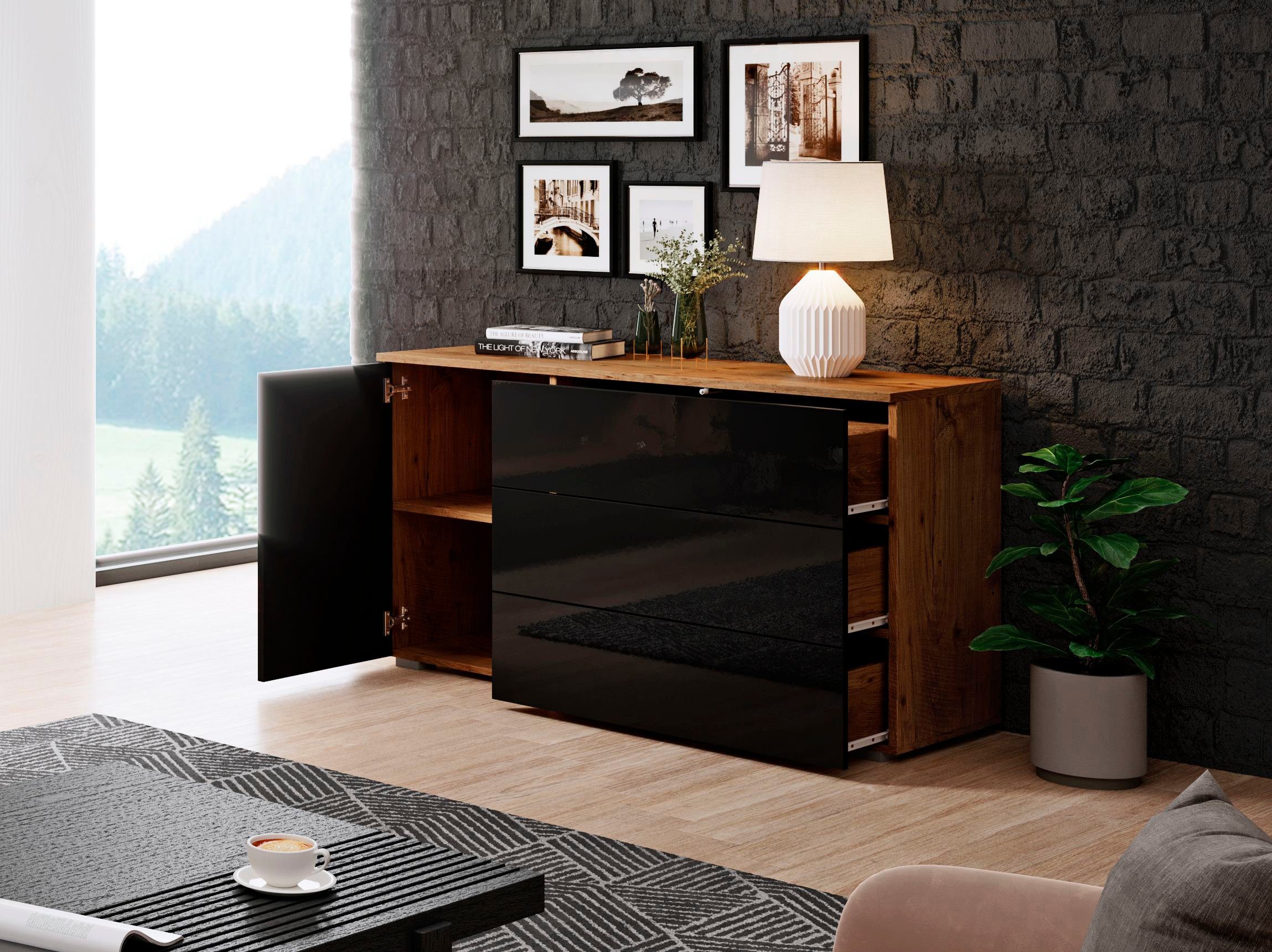 INOSIGN Sideboard PARIS (1 St), Moderne 110cm breite grifflose Kommode, vie günstig online kaufen