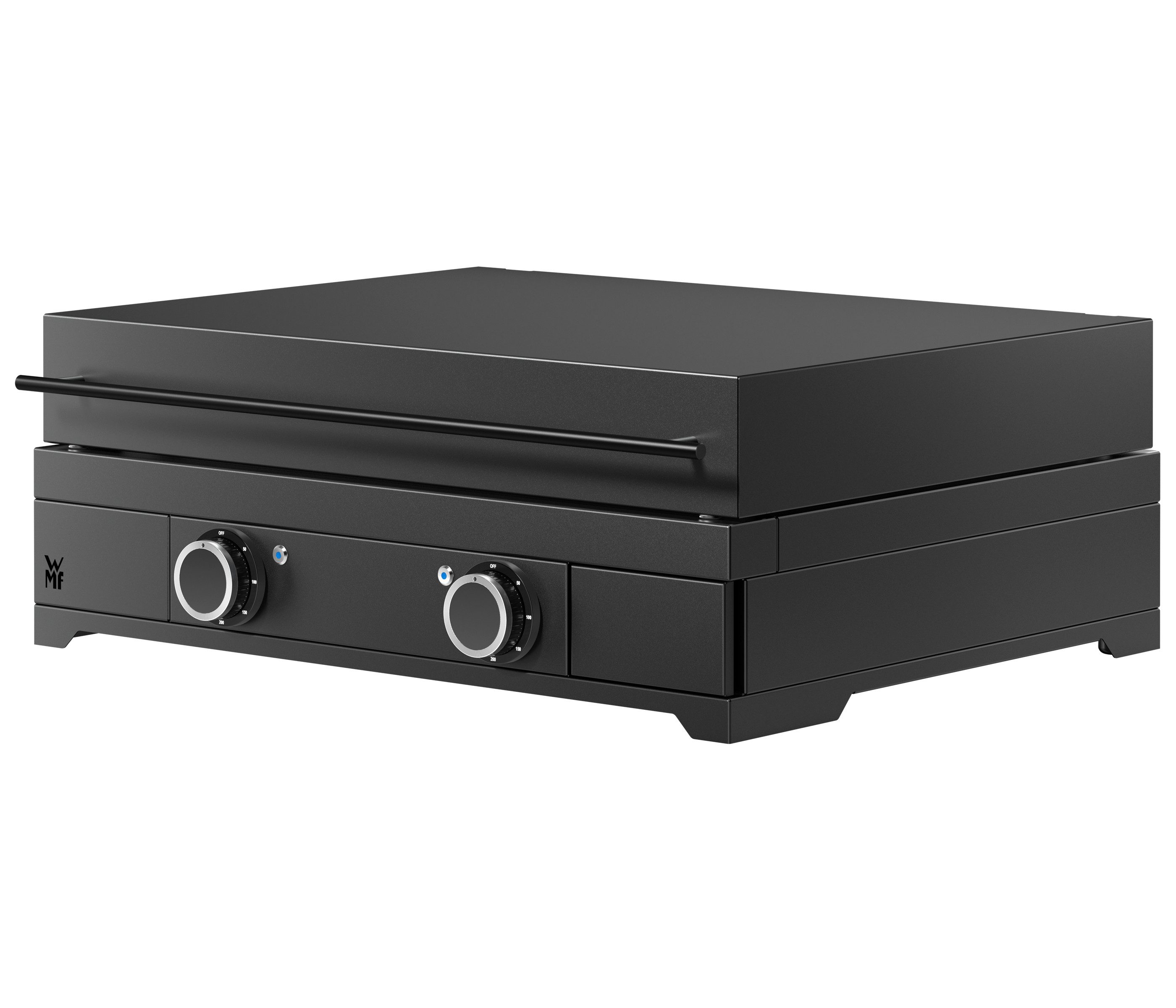 WMF Elektrogrill Plancha Set 60E mit Plancha Grill elektrisch / Deckel / Abdeckhaube, 3200 W, aus emailliertem Gusseisen, 3200 W, Grillfläche 60 x 40 cm