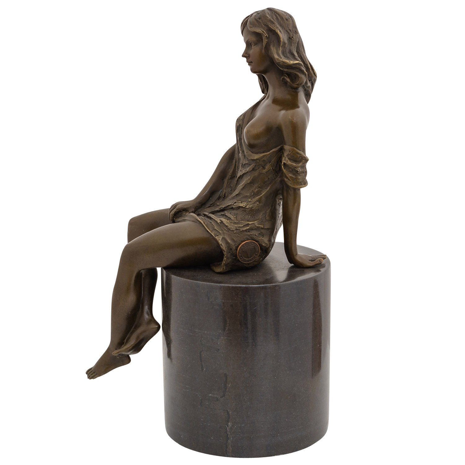 Aubaho Skulptur Bronzeskulptur im Figur Frau Antik-Stil Kunst Bronze Erotik erotische