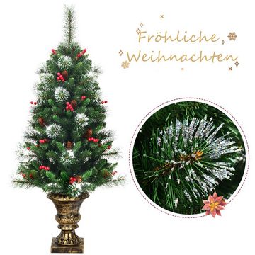 COSTWAY Künstlicher Weihnachtsbaum, schneebedeckt, 193 Spitzen PVC Nadeln
