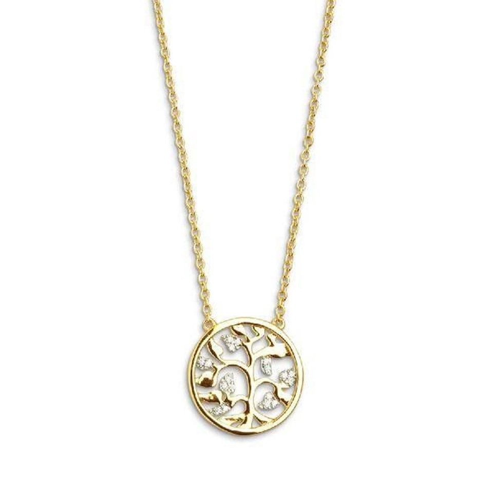 XENOX Kette mit Anhänger XENOX Kette Damen "Lebensbaum" Silber vergoldet XS2944G