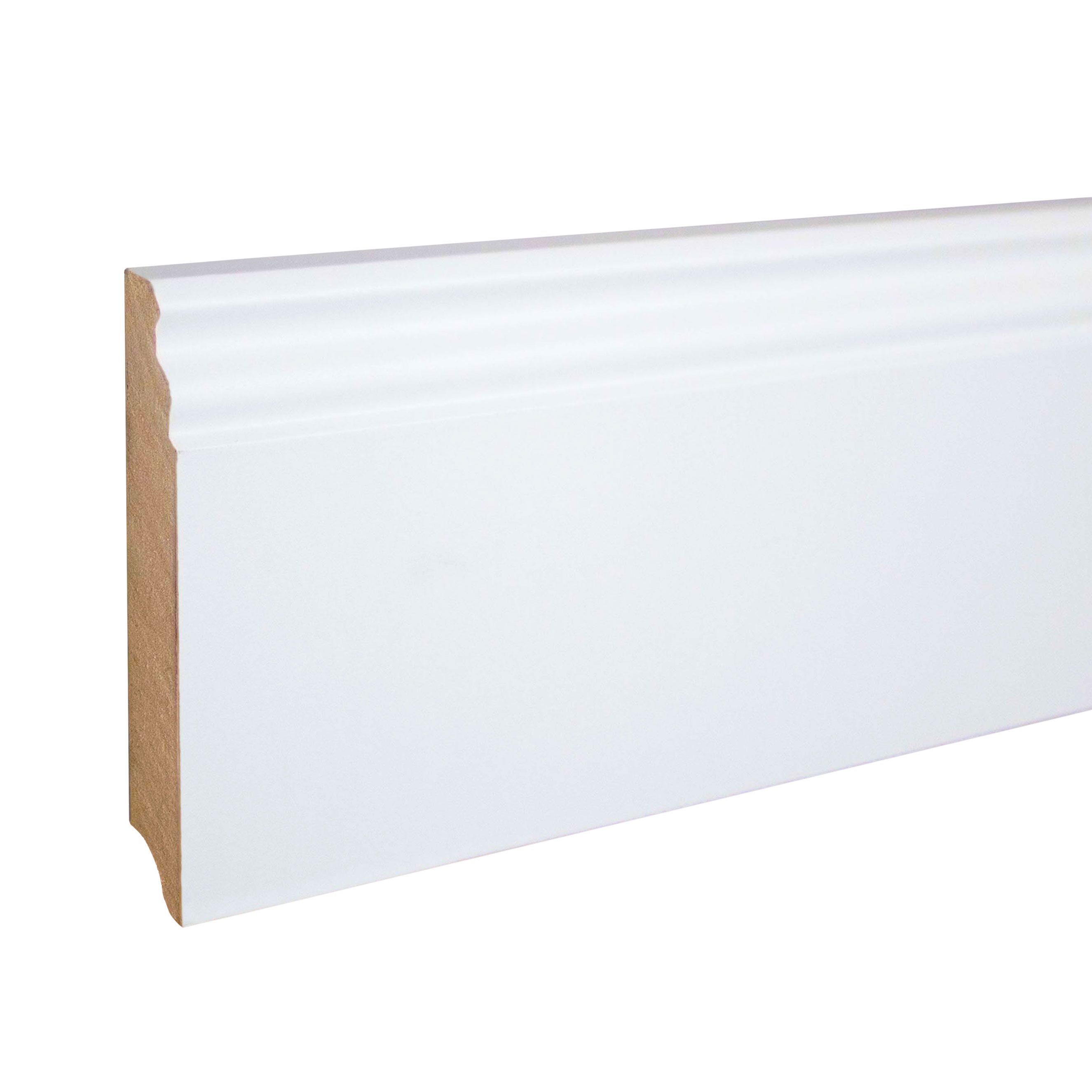 PROVISTON Sockelleiste 16 x 100 x 2500 mm Fußleiste Berliner Profil MDF Weiß by PROVISTON, L: 250 cm, Spar-Set, 5-St.