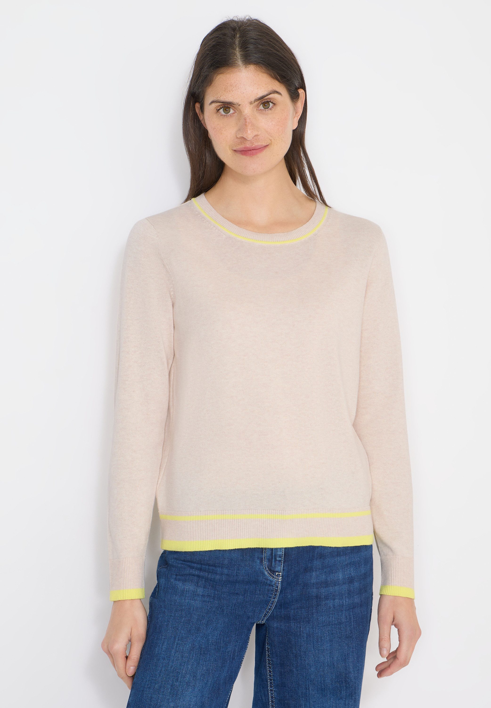 CECIL Longpullover mit Kontrastdetail