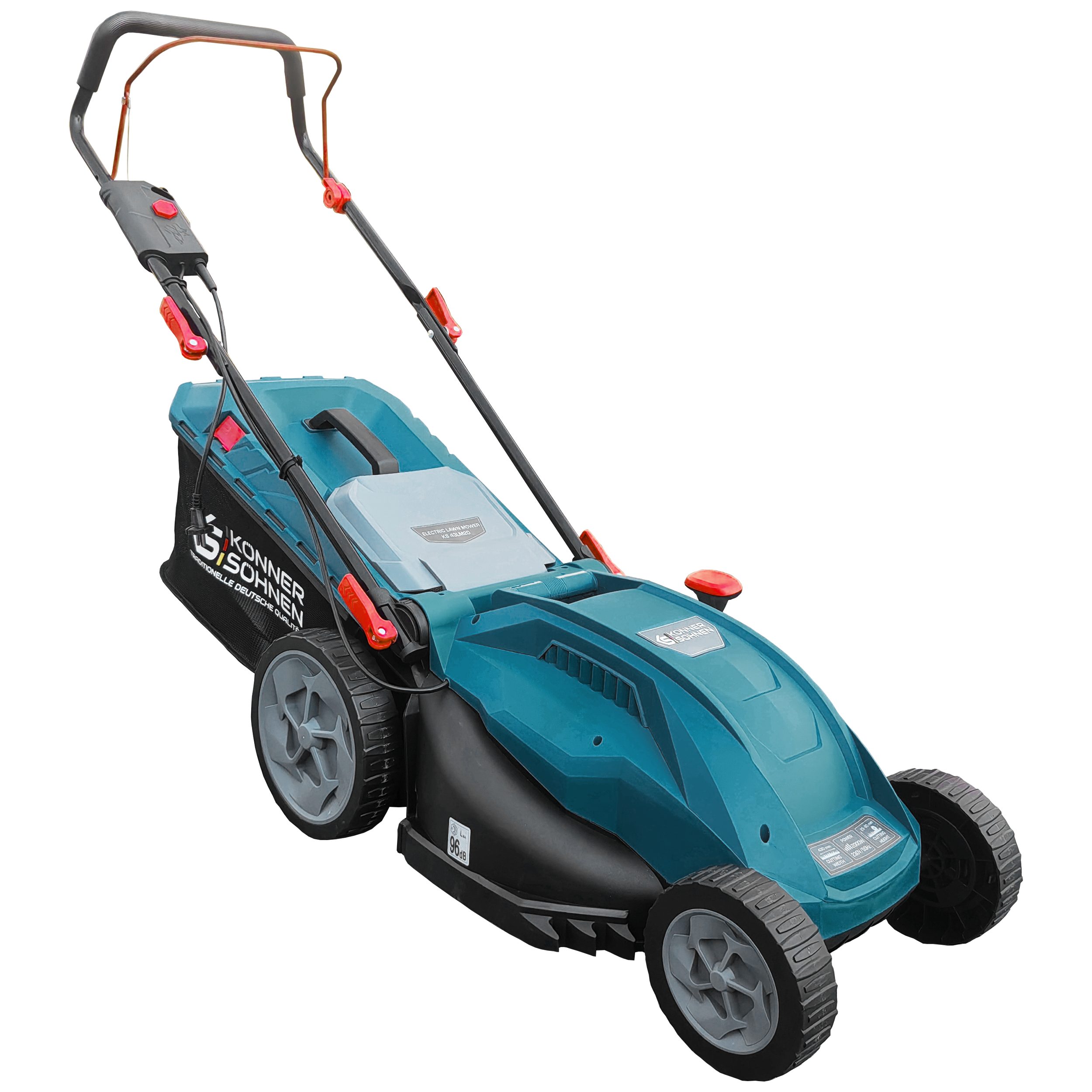 Könner & Söhnen Elektrorasenmäher KS 43LM20, Kraftvolle 2000 W, extra breite 43 cm Schnittbreite & Mulchfunktion