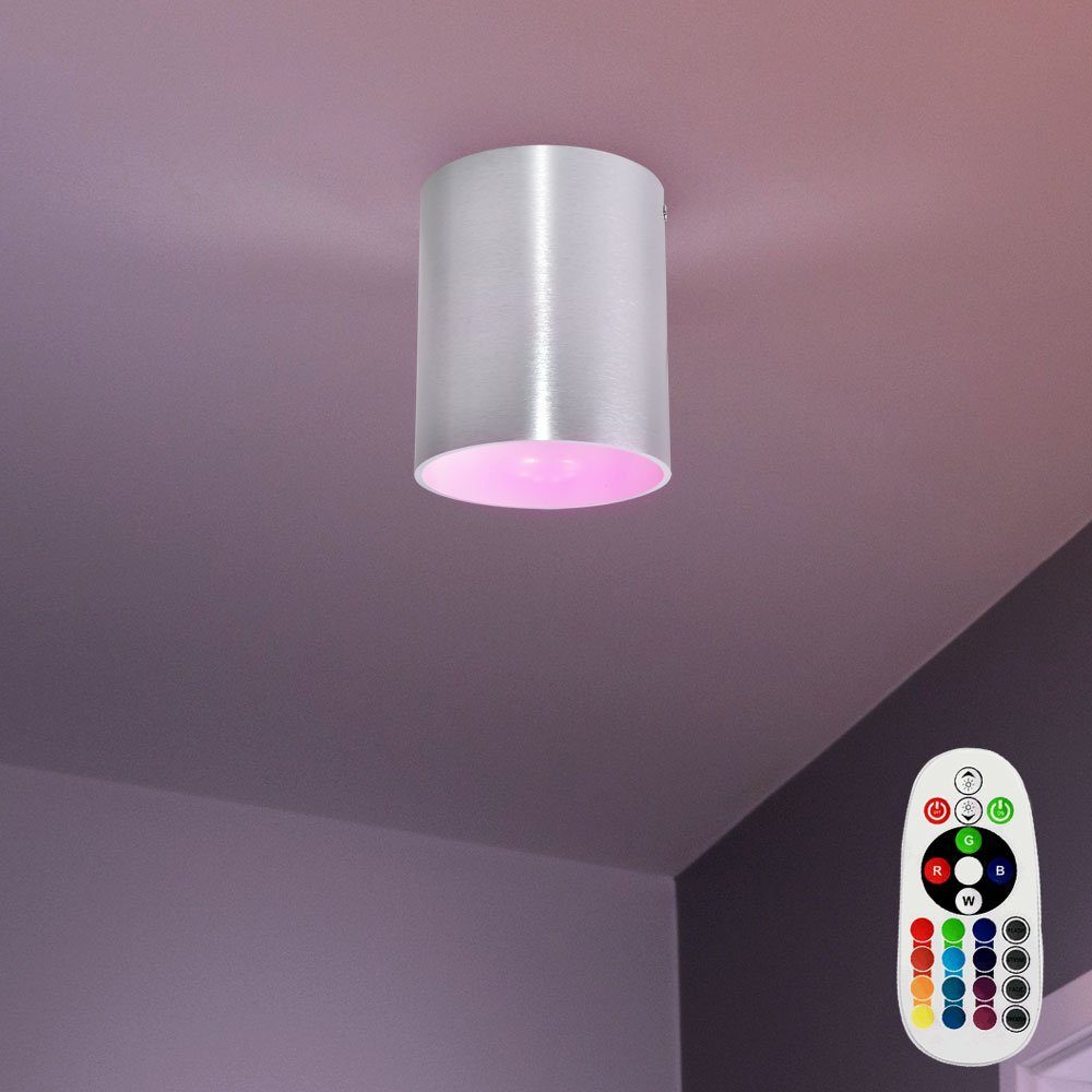 etc-shop LED Einbaustrahler, Leuchtmittel inklusive, Warmweiß, Farbwechsel, Aufbau Strahler Schlafzimmer Wand Leuchten Dimmer im Set