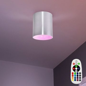 etc-shop LED Einbaustrahler, Leuchtmittel inklusive, Warmweiß, Farbwechsel, Aufbau Strahler Decken Lampe Wand Leuchten Fernbedienung im Set