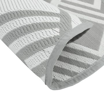 Teppich Outdoor-Teppich Grau Ø120 cm Kunststoff Polypropylen, vidaXL, Höhe: 0 mm