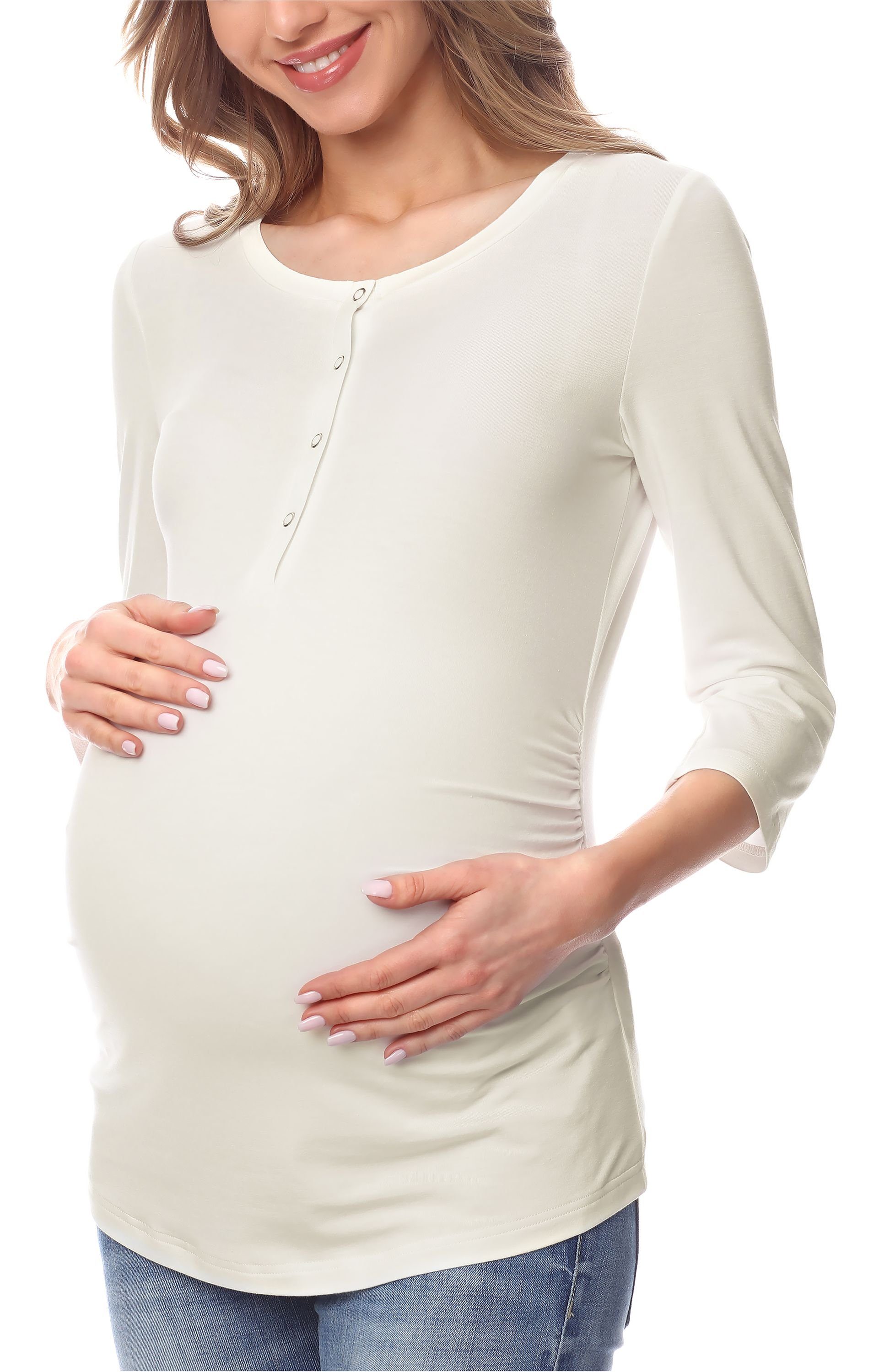 T-Shirt Damen Umstands Shirt Bluse mit Stillfunktion BE20-224