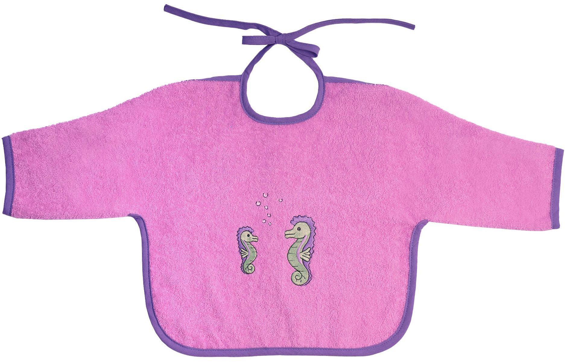 Wörner Lätzchen Seepferdchen Ärmellätzchen, (1-St), mit Ärmeln, maschinenwaschbar, trocknergeeignet
