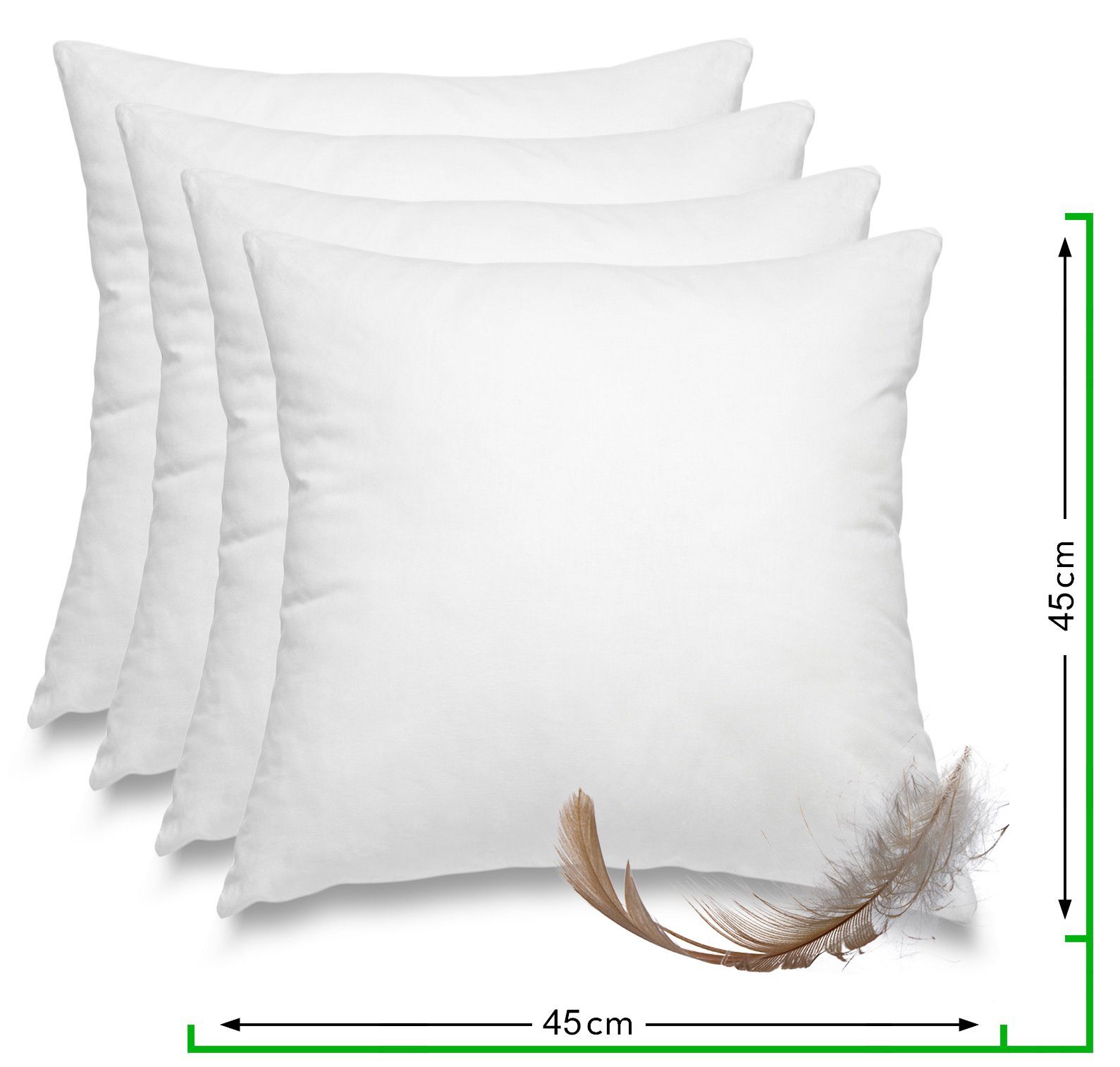 Federkissen Home, 45x45 cm, wometo, Füllung: Federn, 4, Kissenfüllung mit  Bezug aus Baumwolle und Füllung aus 100% Federn