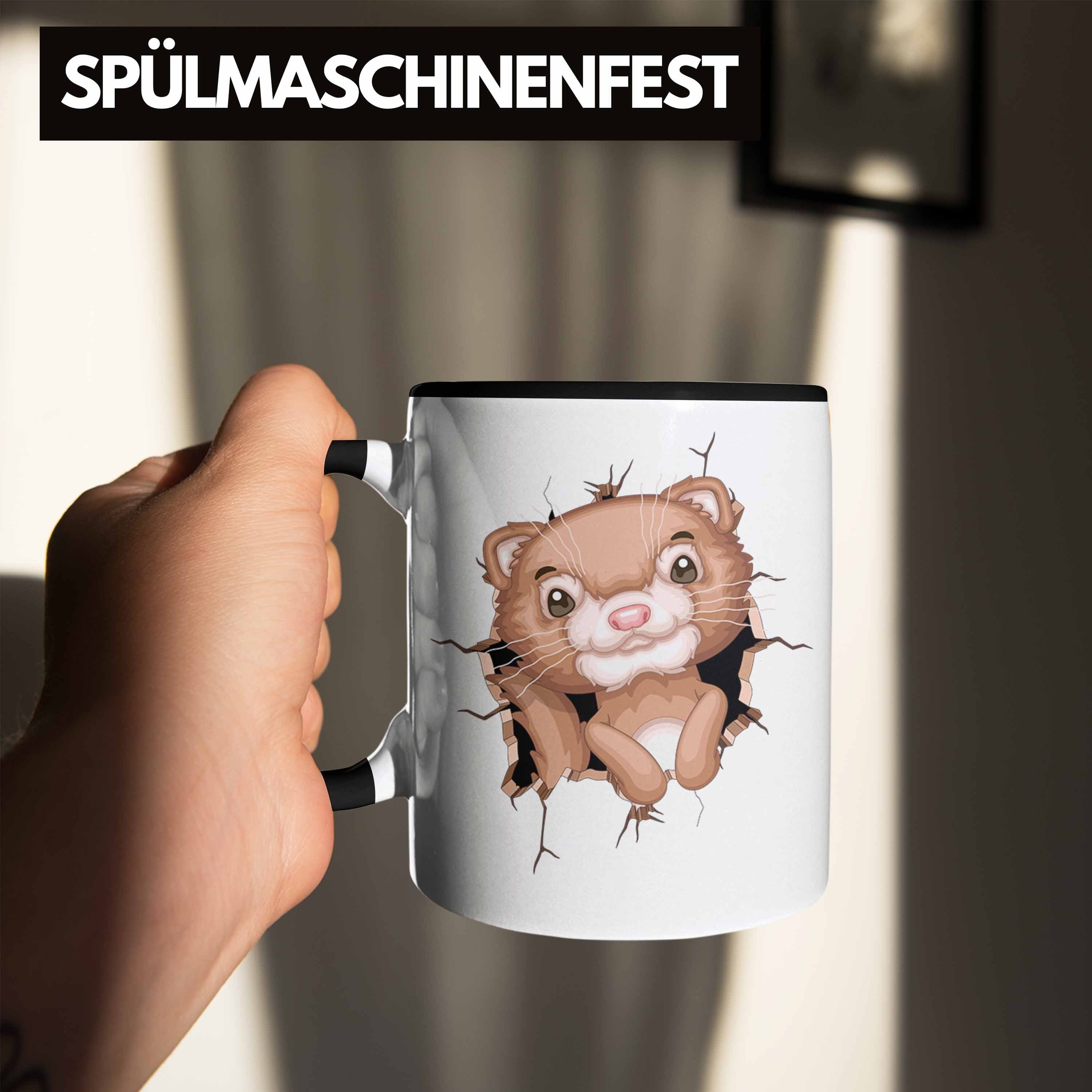 Otter-Liebha Trendation Schwarz Geschenkdidee Otter Tasse Grafik Lustige 3D Kaffee-Becher Tasse
