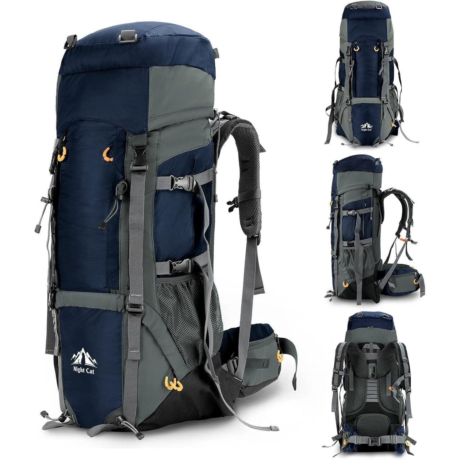 LuxusKollektion Wanderrucksack Wanderrucksack 70L Herren Damen Trekkingrucksack blau wasserfest