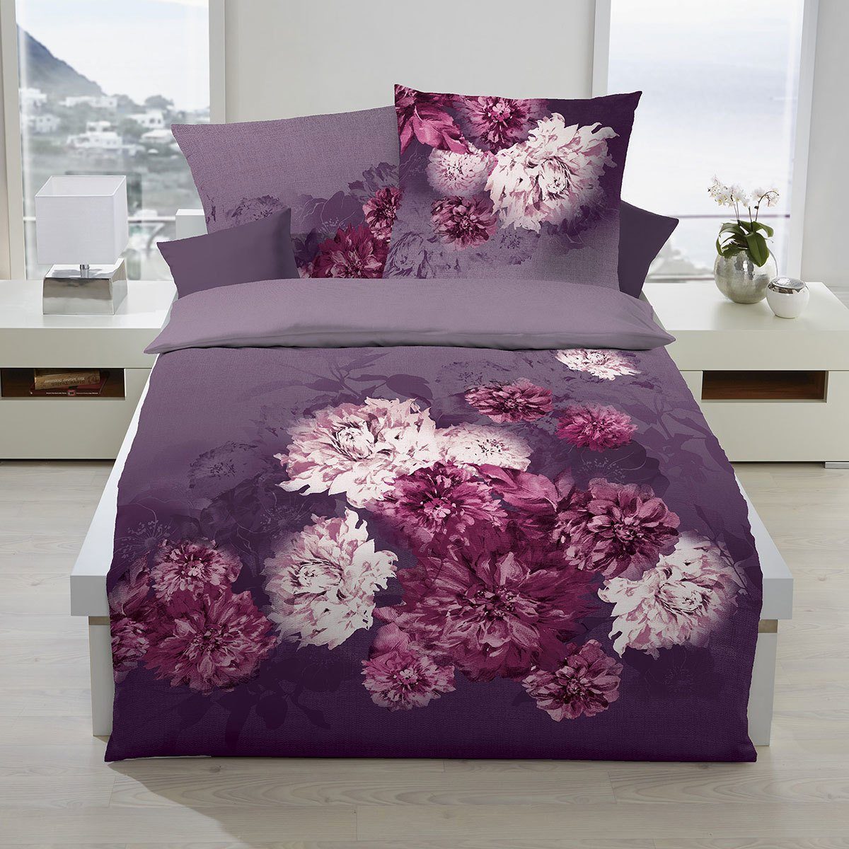 TRAUMSCHLAF Bettwäsche Flamenco violett, Biber, 2 günstig online kaufen
