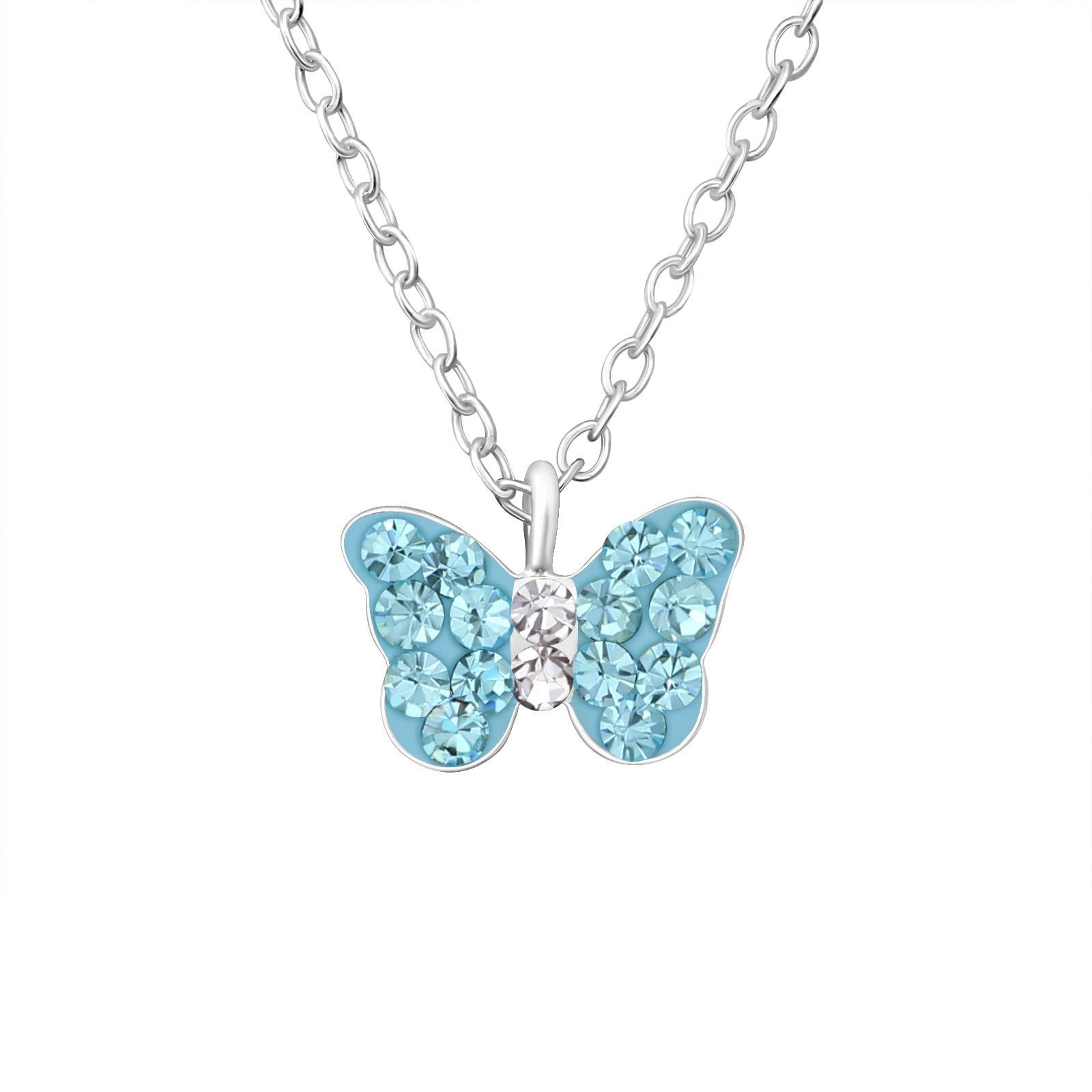 Monkimau Silberkette Schmetterlinge Kinder Halskette 925 Silber Geschenk, Hypoallergen