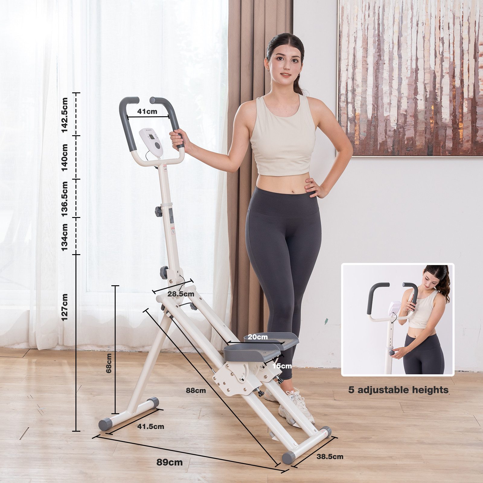 CITYSPORTS Stepper Stair Stepper Zusammenklappbarer, Stairmaster für Zuhause, Vertical Climber Treppenmeister mit Verstellbare Lenker