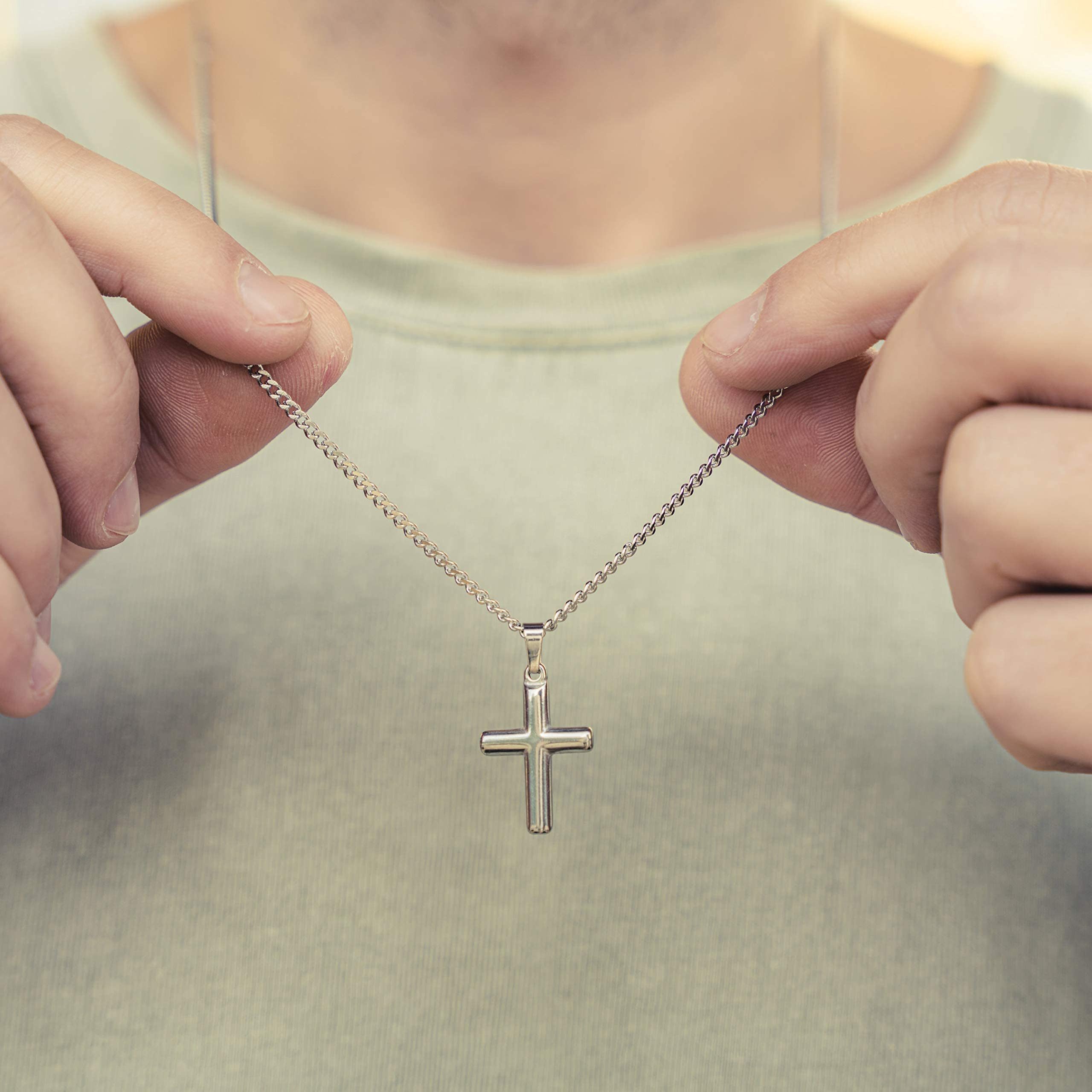 Made by Nami Kette mit Anhänger Halskette Kreuzkette Kreuz Anhänger Herren, günstig online kaufen