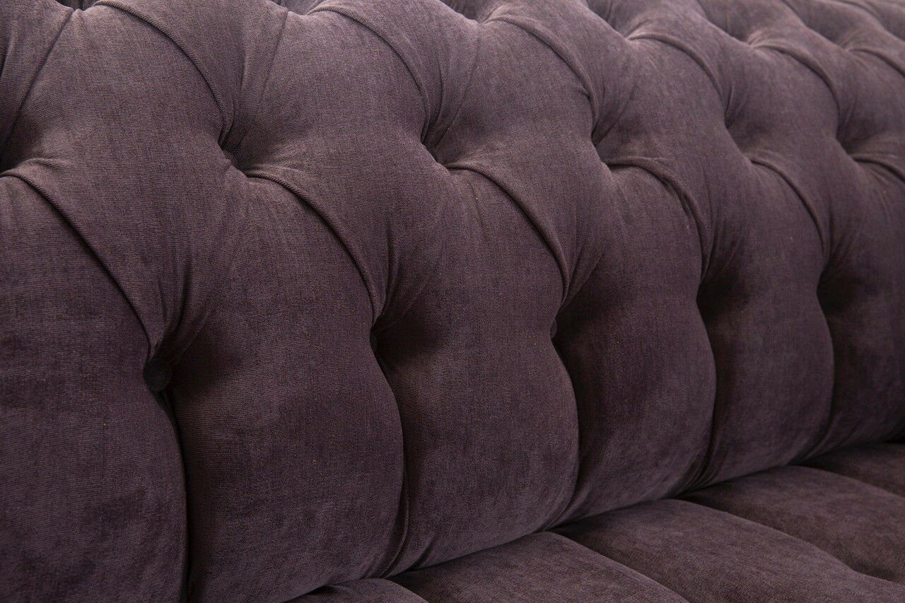 JVmoebel Chesterfield-Sofa Chesterfield Neu, Die Microfaser Sofa Knöpfen. mit Stoff Rückenlehne Polster England Webstoff