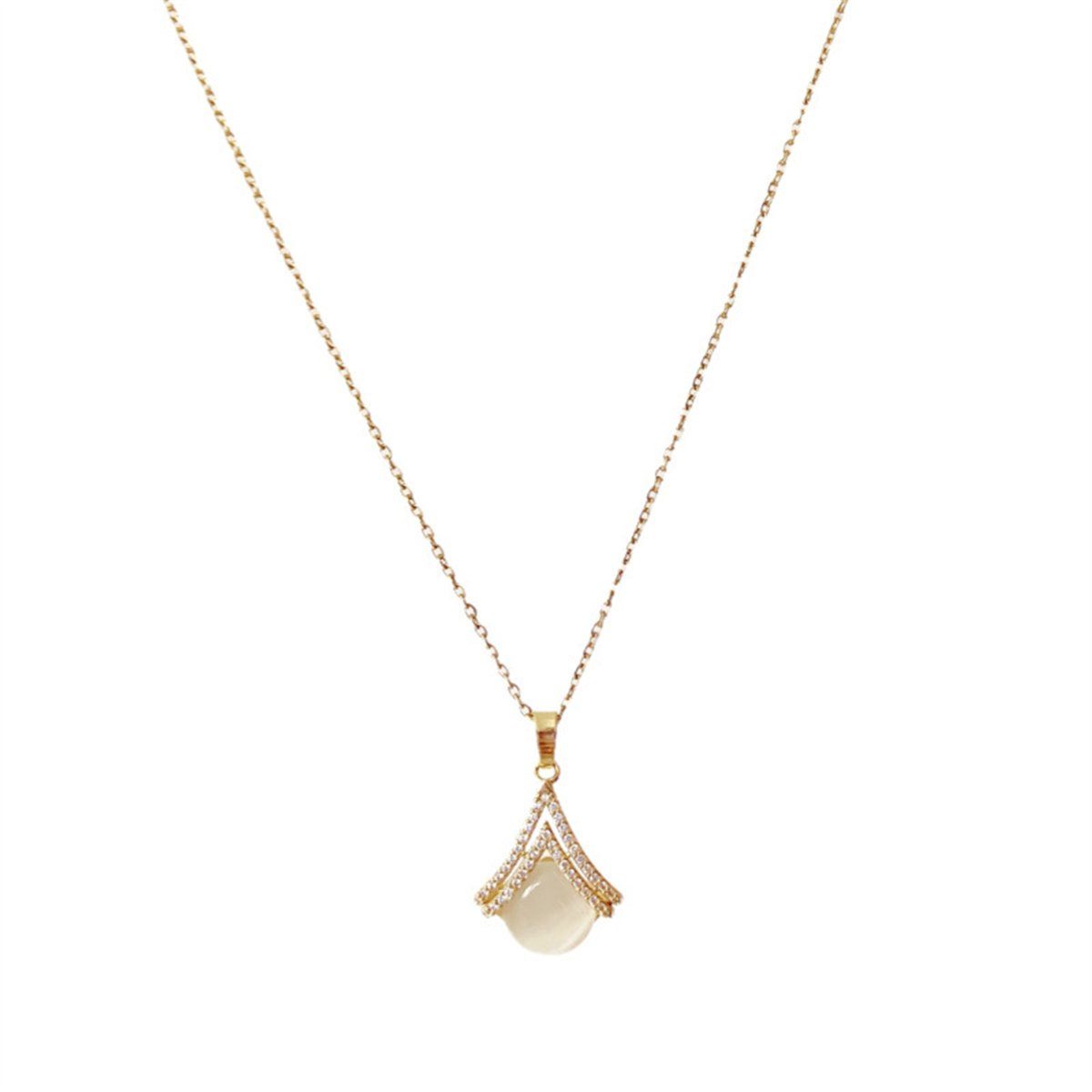 carefully selected Charm-Kette Geometrischer Vintage-Sektor-Anhänger aus Gold für Damen