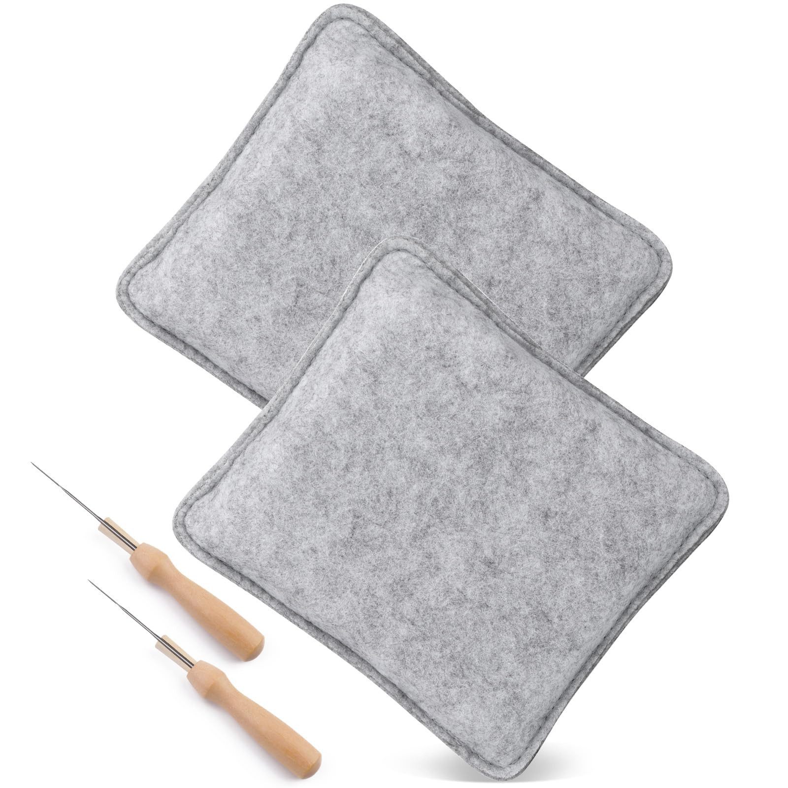 FOUORTUNATE-BEE Kreativset Filz-Set zum Trockenfilzen: 2 Filzmatten + 2 Nadeln