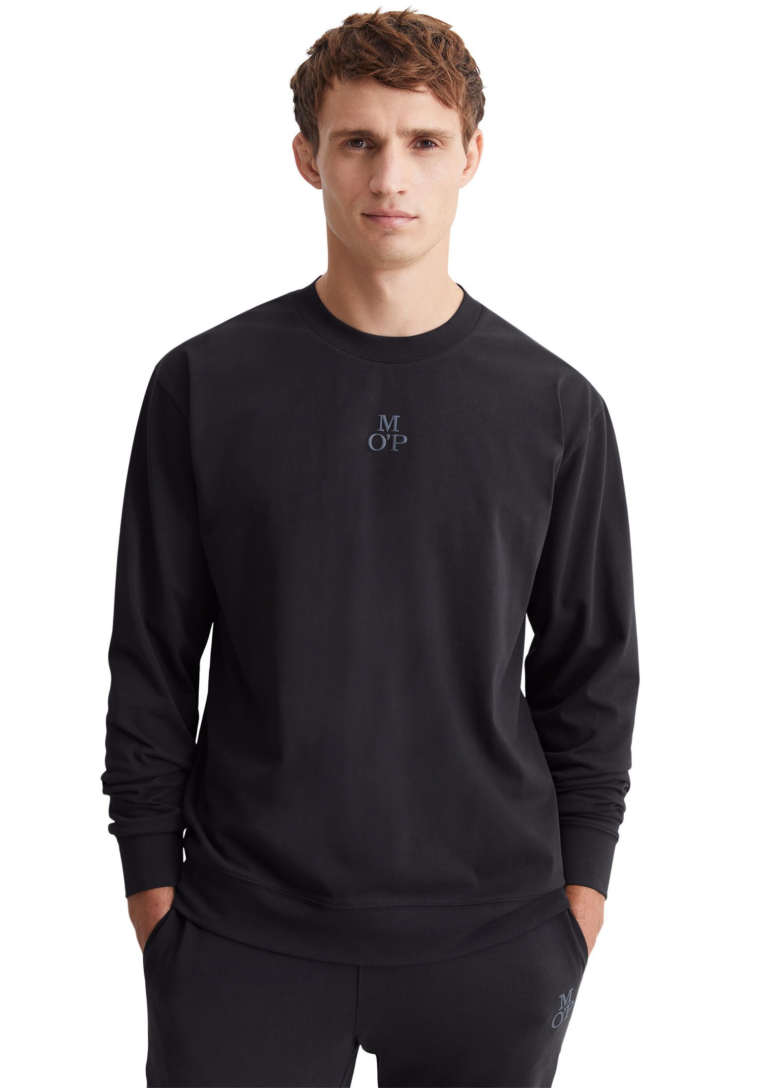 Marc O'Polo Longsleeve Heavy Jersey Rundhalsausschnitt, Langarm, Baumwolle, Regular Fit