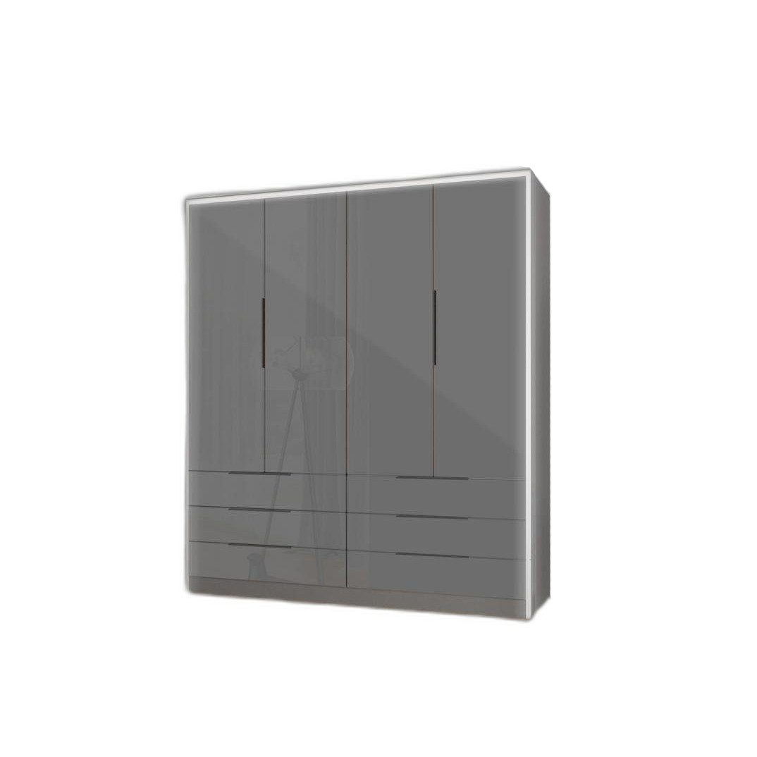 Xlmoebel Kleiderschrank Vielseitiger Aufbewahrungsschrank in Holzoptik mit Regalflächen (1-St., Kleiderschrank) Hergestellt in Europa