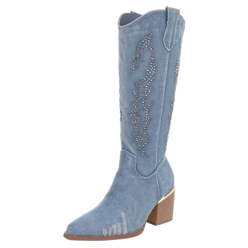 Ital-Design Damen Cowboyboots Western Sommerboots (88843719) Blockabsatz St günstig online kaufen