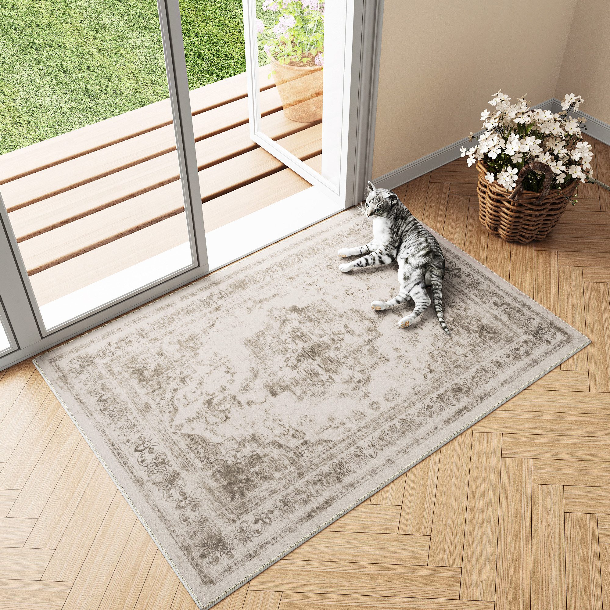 PURECOZY Teppich Wohnzimmerteppich, rutschfester Teppich, waschbar, günstig online kaufen