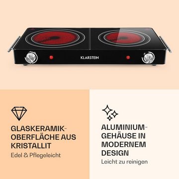 Klarstein Doppelkochplatte VariCook Duo Kochplatte, Kochplatte 2 Platten Glaskeramik Kochfeld