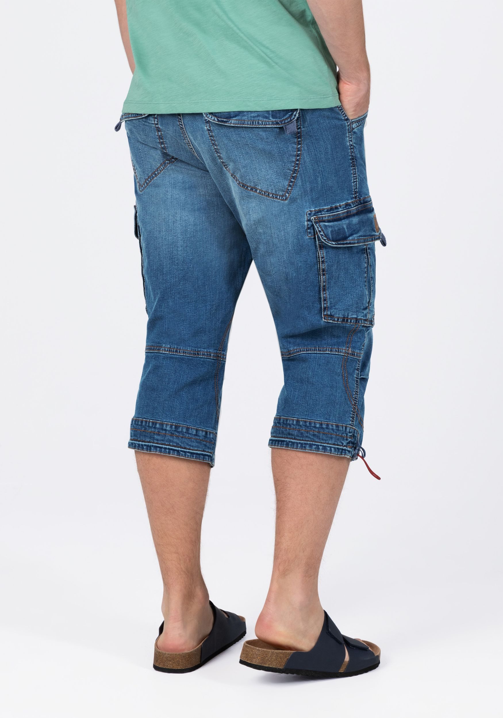 TIMEZONE Jeansshorts Männer Regular Fit für Herren Baumwolle Normal Fit unifarben atmungsaktiv Reißverschluss – Bild 3 von 5