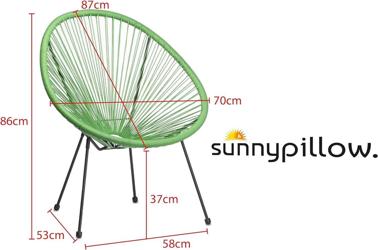 sunnypillow Gartenstuhl Acapulco, gemütlicher Loungesessel für günstig online kaufen