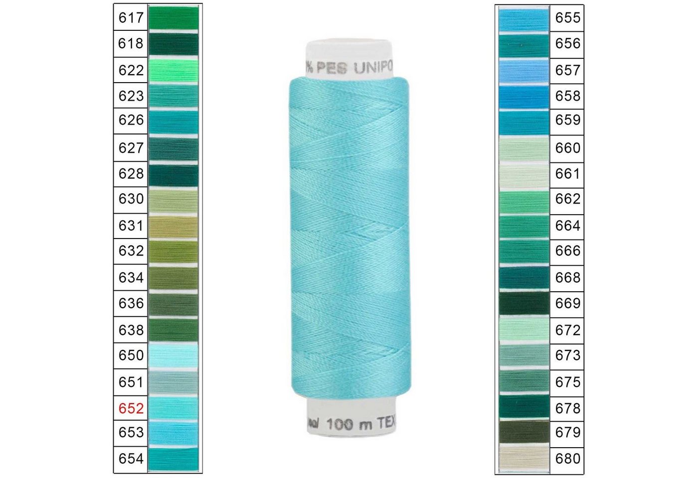 Thumbnail - maDDma Nähgarn 100m Unipoly 120 TEX14x2 4v6 Farbwahl Nähgarn, 100 m, 652