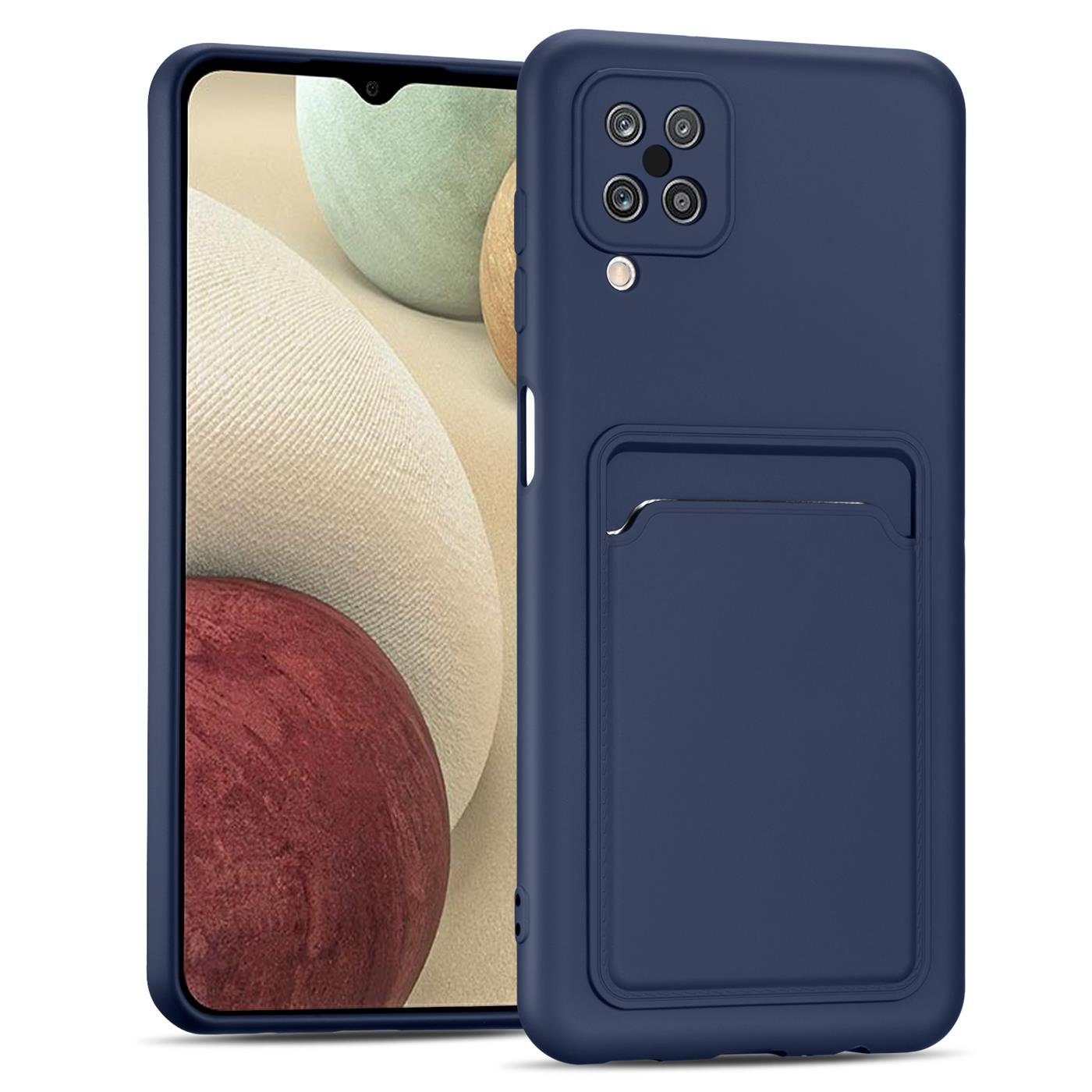 CoolGadget Handyhülle Card Case Handy Tasche für Samsung Galaxy A12 6,5 Zoll, Silikon Schutzhülle mit Kartenfach für Samsung Galaxy A12, M12 Hülle