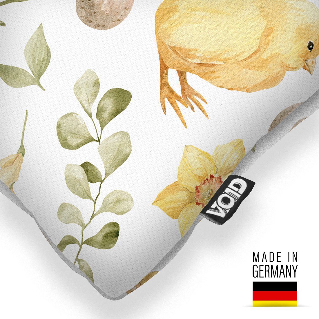 VOID Hühnchen Kissenbezug, Küken Tiere Eier Sommer Osterhase Blumen Bauernhof Haustier Ostern Frühling Frühling Pflanzen Küche Ente Vogel Blüten (1 Stück),