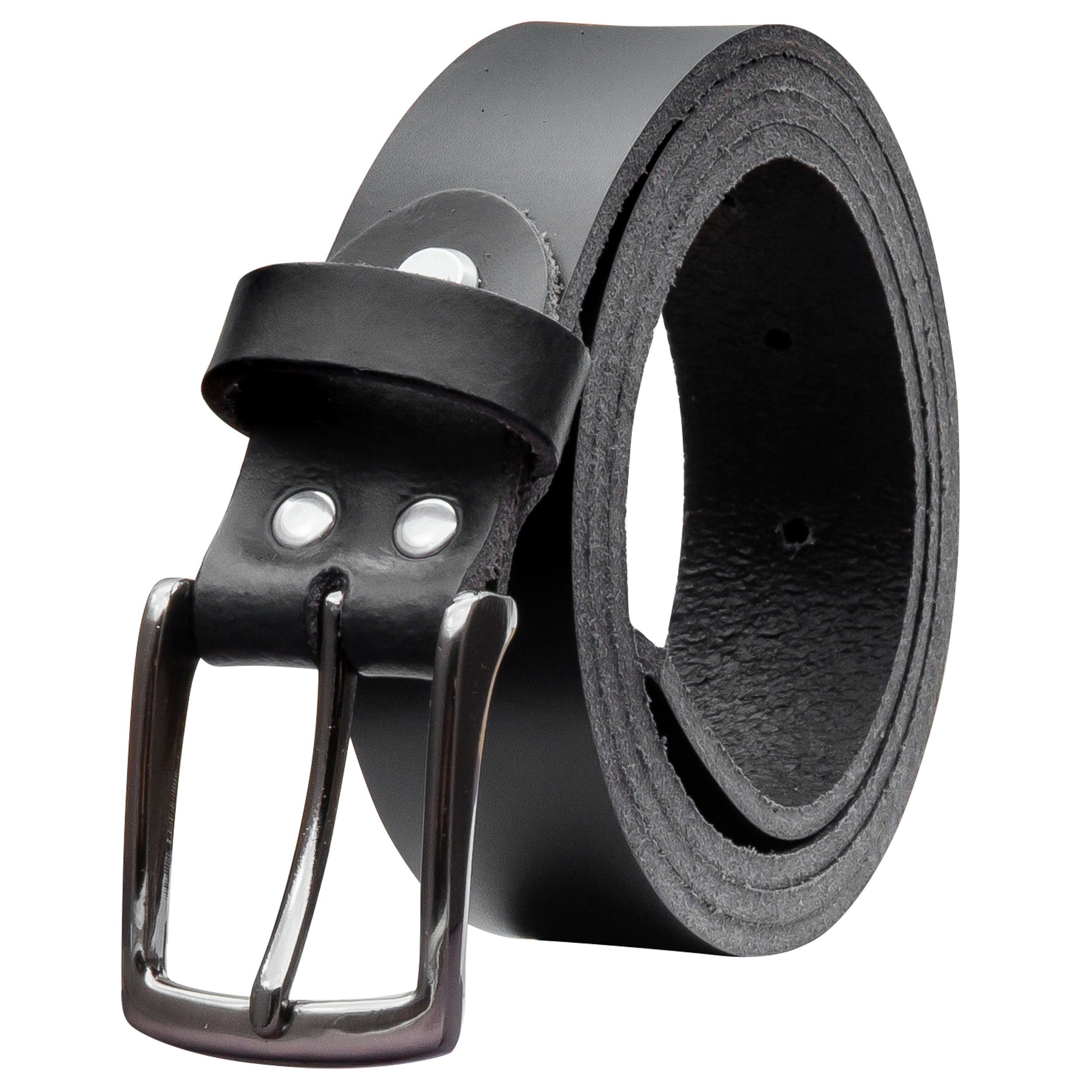 COLOGNEBELT Ledergürtel OM310-PL-Schwarz MADE IN GERMANY, Schwarz Kürzbar, 100 % Echtleder, Aus einem Stück, Unisex