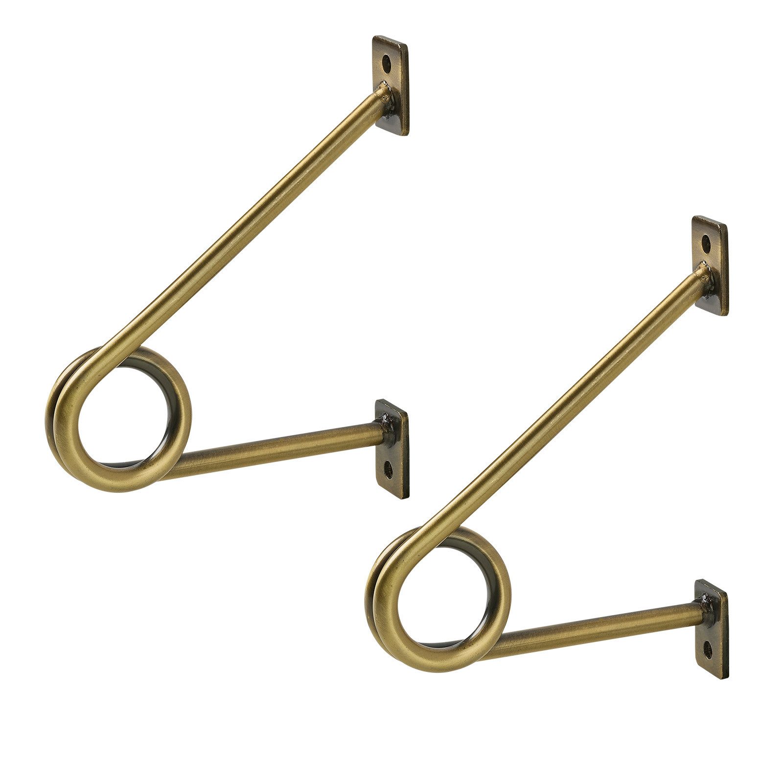 SO-TECH® Garderobe Rundstabhalterung 120 x 150 x 20 mm für Stangen bis Ø 30 mm (1 St), Antik Gold galvanisiert, für Garderobe & Küchenreling