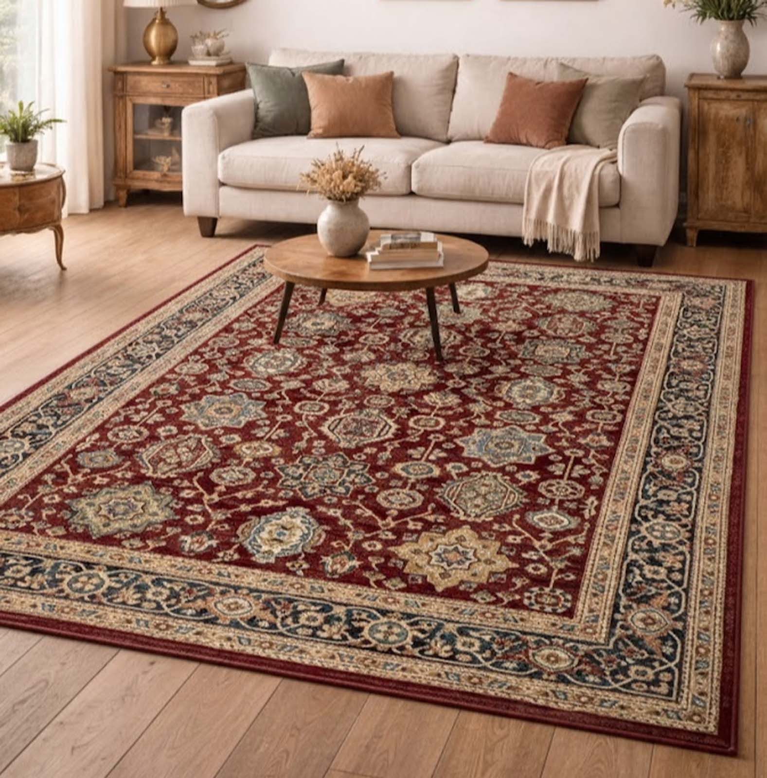 TaraCarpet Teppich TaraCarpet Leonardo Tiflis Wohnzimmer,Schlafzimmer,Esszimmer, rechteckig, Höhe: 9 mm, Wohnzimmer, Schlafzimmer, Esszimmer Leonardo Tiflis rot133x195