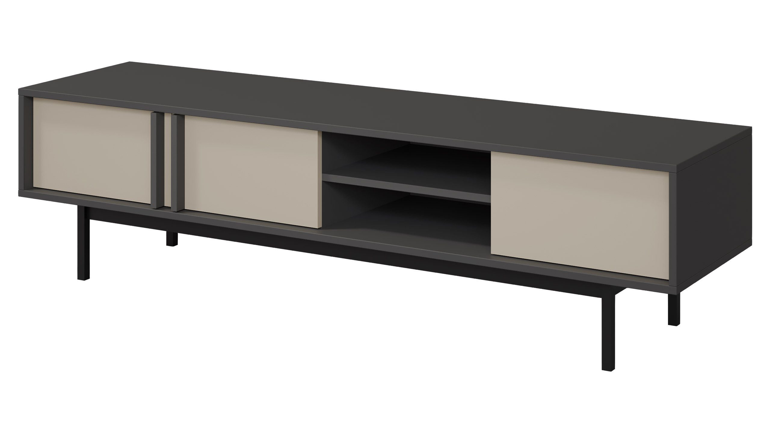 MIRJAN24 TV-Schrank Alsy 3D AL09 (mit drei Drehtüren) 163x43x43 cm, Untergestell aus Metall