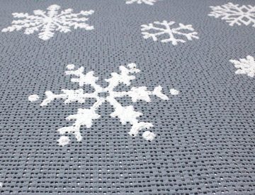 Friedola Tischläufer Schneeflocken 40x160cm anthrazit, Fein strukturierte, rutschhemmende Oberfläche